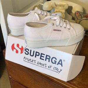 Superga platform lace ups NWT
